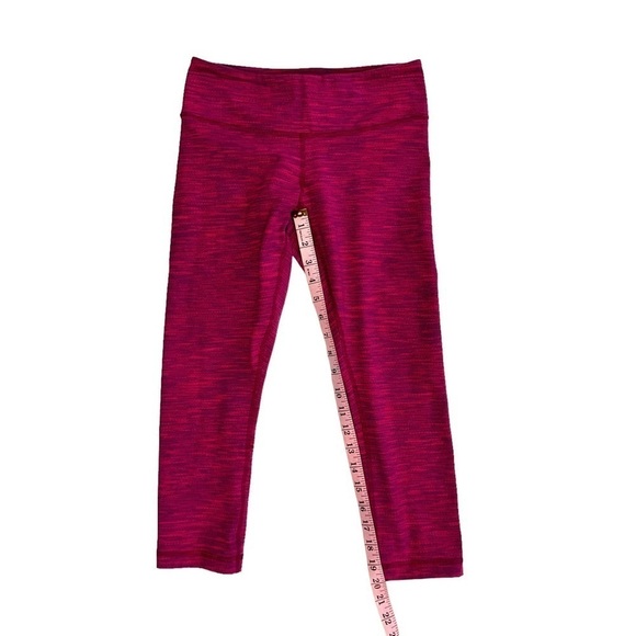Lululemon Wunder Under Crop II red pink berry space dye leggings 4 - Picture 15 of 16